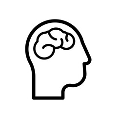 human head with brain - vector icon