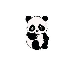Cartoon panda, cute animal illustration 