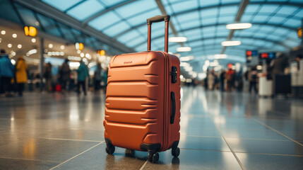 Fototapeta na wymiar Suitcase in airport