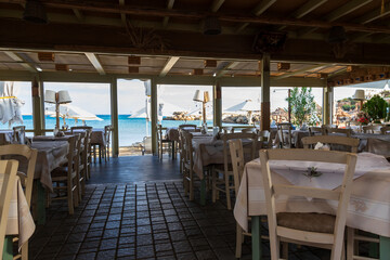 View of the seascape on the island of Crete in Greece