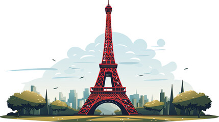 creative illustration of the eiffel tower in paris in france. Generative AI