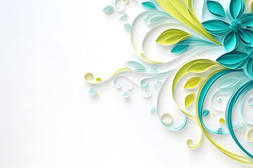floral elements on white blank background wallpaper