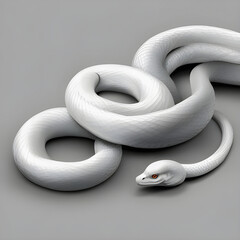 Illustration of a close-up of a white snake, with lots of details | AI Generator