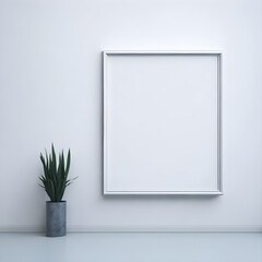 Generative KI leerer Bilderrahmen auf wei&szlig;em Hintergrund