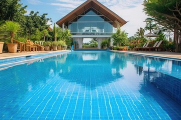 Fototapeta na wymiar swimming pool at home design professional photograpphy AI Generated 
