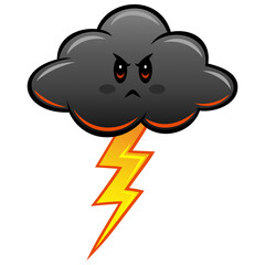 Cloud Dark Angry Cartoon Illustration Character Design