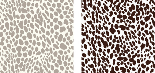 Animal Print Pattern Spots Dalmatian Cow Vector Illustration Set Abstract Boho - 620297918
