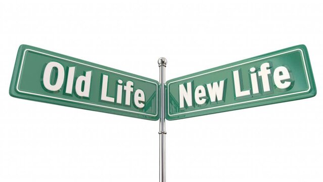 Old Life Vs New Street Road Signs Change Direction 3d Animation