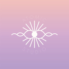 Minimal space logo design, Celestial logotype, Minimalistic, geometric, Space, Universe, Star