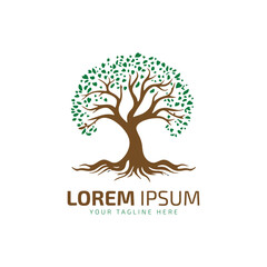 Tree icon vector silhouette isolated tree logo on white background.