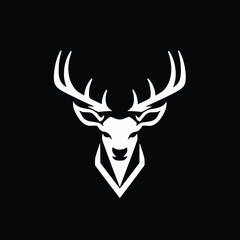 Simple deer head logo, illustration vector isolated 