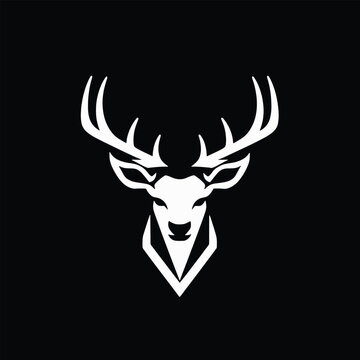 Simple deer head logo, illustration vector isolated © llopter