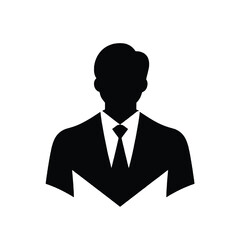 Silhouette of business man in a suit icon, logo, vector isolated