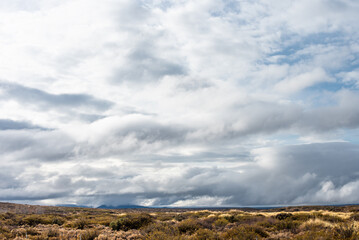 clouds over the field