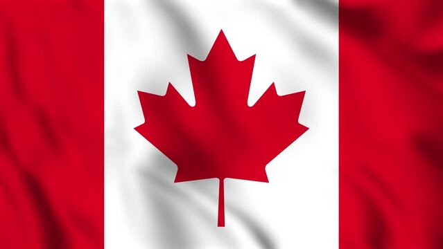 Looped background animation of the waving flag of Canada