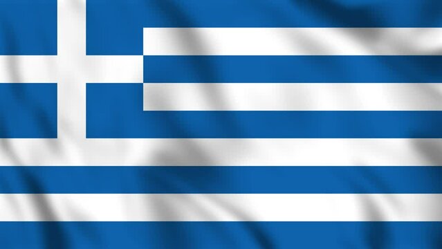 Looped background animation of the waving flag of Greece