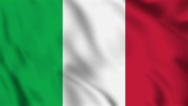 Looped background animation of the waving flag of Italy