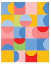  Trendy abstract colorful background geometric pattern, vector background. Geometry abstract print design. Op art, neo geometry.