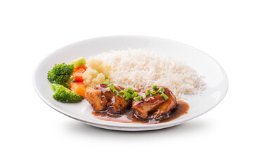 dish with rice, beans and vegetables