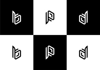 logo set letter bpd, simple modern - obrazy, fototapety, plakaty