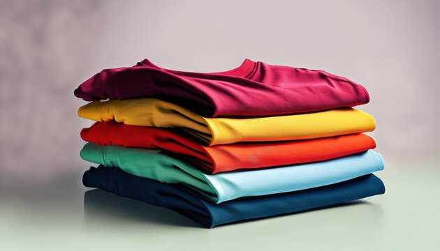 stack of colorful clothes