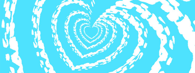 Fototapeta na wymiar background hearts with brush texture on blue background