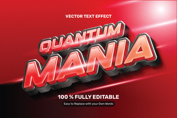 Fototapeta 3D Red Bold Quantum Mania Text Effect obraz