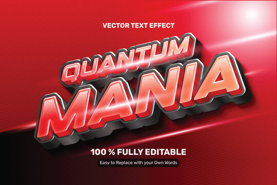 3D Red Bold Quantum Mania Text Effect