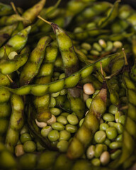 Green pigeon peas background from puerto rico
