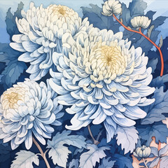 blue chrysanthemum flowers