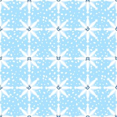 Christmas snowflakes seamless cartoon ice geometric pattern for winter wrapping paper and fabrics and kids
