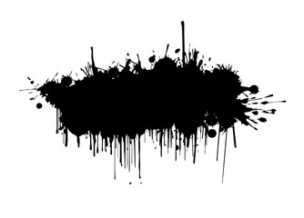 Black large blot on a white background. Vector illustration