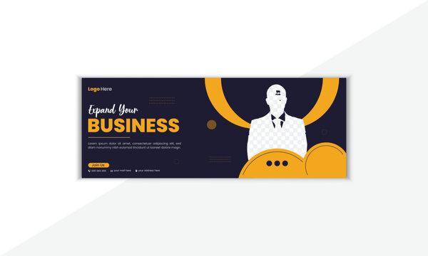 Professional And Creative Facebook Cover Design Template With Vector Shape And Colorful Background