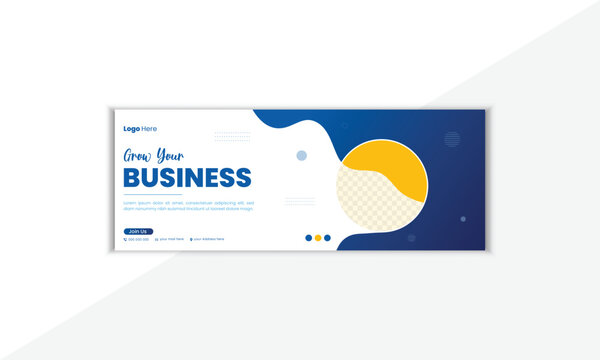 Professional And Creative Facebook Cover Design Template With Vector Shape And Colorful Background