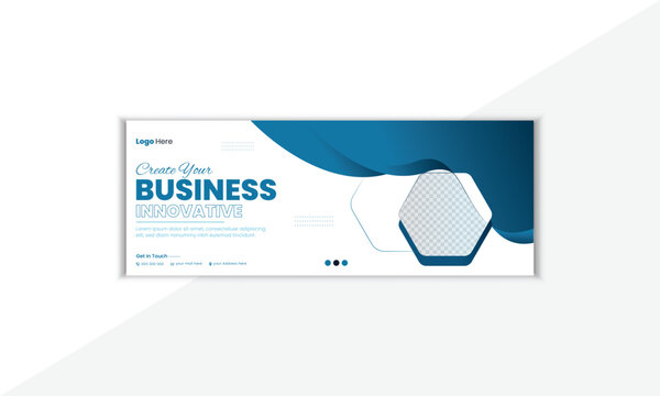 Professional And Creative Facebook Cover Design Template With Vector Shape And Colorful Background