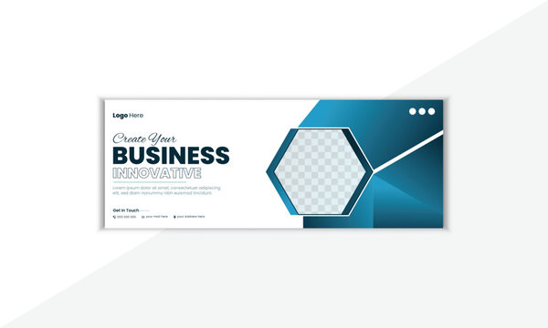 Professional And Creative Facebook Cover Design Template With Vector Shape And Colorful Background