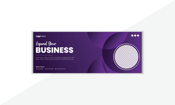Professional And Creative Facebook Cover Design Template With Vector Shape And Colorful Background