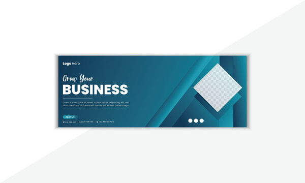 Professional And Creative Facebook Cover Design Template With Vector Shape And Colorful Background