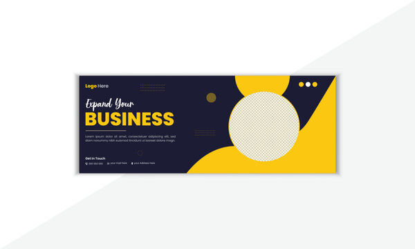 Professional And Creative Facebook Cover Design Template With Vector Shape And Colorful Background