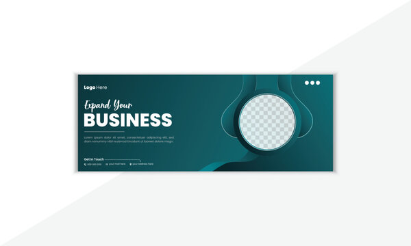 Professional And Creative Facebook Cover Design Template With Vector Shape And Colorful Background