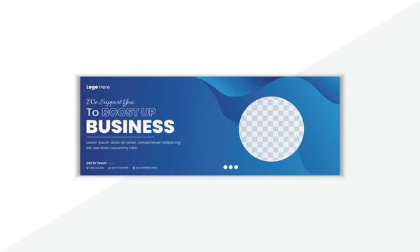 Professional And Creative Facebook Cover Design Template With Vector Shape And Colorful Background