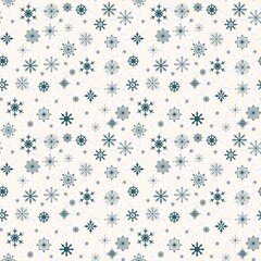 Christmas snowflakes seamless ice geometric pattern for winter wrapping paper and fabrics and linens and kids
