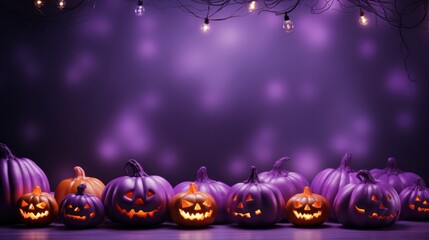 Violet Halloween background. Illustration AI Generative.