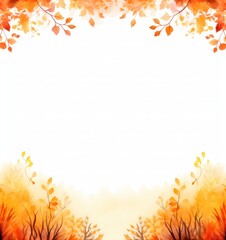Autum Falling Painting Background. Illustration AI Generative.