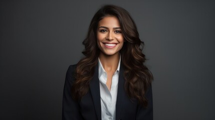 Fototapeta premium Smiling business woman. Illustration AI Generative.