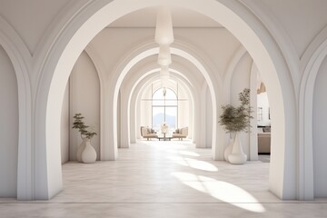 Obraz premium Beige interior interior design interior design Illustration AI Generative.