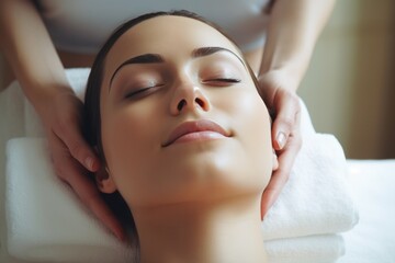 Fototapeta na wymiar Relaxing and skin care and massage Illustration AI Generative