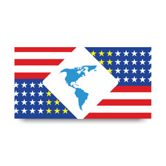 Flag of United States of America for remembering independence, labor, presidents or memorial day holidays