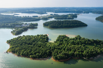 Cherokee Lake, Tennessee. Aerial view of Cherokee Reservoir. - 620324971