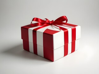 Obraz premium Gift box design concept on clean white background with copy space text 